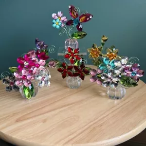 6 Portatarjetas Ganz Crystal Creations Acrílico Atrapasol Lugar Floral Mariposa - Imagen 1 de 10