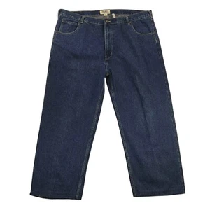 Duke Jeans Mens 42 Blue Straight Wide Leg Dark Wash High Rise Denim - Picture 1 of 9