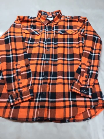 Oregon State Beavers Shirt Mens Large Orange Plaid Cotton Flannel COLUMBIA Cover