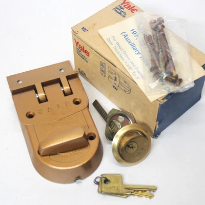 Cerradura vintage Yale High Security Deadlock 197 Jimmy Proof Eaton BoltLock Nuevo de Lote Antiguo Foto 1 de 4