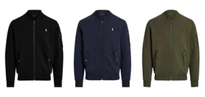 Men's Polo Ralph Lauren Iconic Double Knit Fleece Tech Bomber Jacket New - Picture 1 of 16