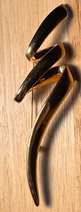 Vintage Gold Tone Squiggle Tornado Lightning Brooch 3.5" Large J135 - Picture 1 of 3