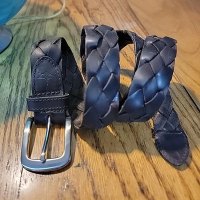 Cinturón trenzado de cuero de grano completo marrón Dockers Dk talla 35/90 aspecto engrasado suave  Foto 1 de 4