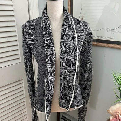 Suéter Anthropologie Sparrow Mujer Pequeño Frente Abierto Azteca Bohemia Chaqueta  Foto 1 de 4