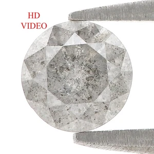 0.76 Ct Natural Loose Round Shape Diamond 5.70 MM Salt And Pepper Diamond LQ5008 - Picture 1 of 8