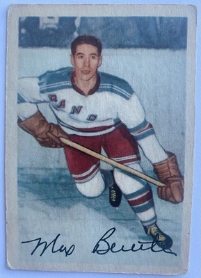 Parkhurst Max Bentley 1953-44 Salón de la fama New York Rangers #55 Foto 1 de 2