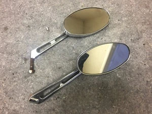 Harley Oval Billet 6 " Mirrors Chrome - Picture 1 of 2