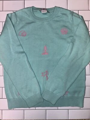 Suéter Pullover Tejido Cuello Redondo Azul y Rosa Vineyard Vines Niñas Talla Mediana Foto 1 de 3