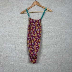 Speedo Swimsuit Womens 36 Lg Pineapple Party Vibe Printed Tie Back One Piece - Picture 1 of 11