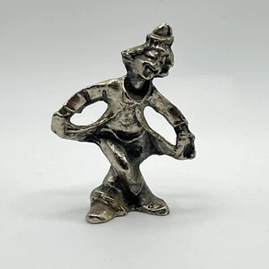 Clown Figur Sammlerstück 2" groß poliert silberfarben Vintage - Bild 1 von 5