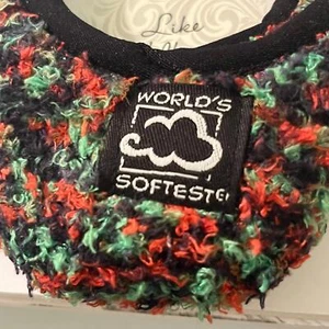 Worlds Softest Sock Cozy Collection slip on multicolor red green black - Picture 1 of 9