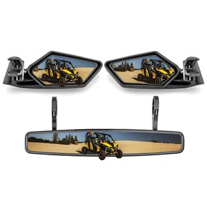 WEISEN UTV Racing Rear Side & Center Mirror For Polaris RZR Pro XP/Turbo R/PRO R - Picture 1 of 11