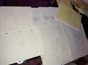 MARVEL Animation Cel Art Layouts Mixed Lot SPIDER-MAN WOLVERINE HULK Anime M10 - Picture 1 of 13
