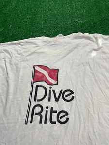 Vtg 90s 2000s Dive Rite T-Shirt Sz XL White Scuba Diving Fruit Of The Loom Worn - Picture 1 of 7