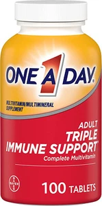 2PK One-A-Day Adult Triple Immune Support Multivitamin, 100 Tablets 016500593096 - Picture 1 of 2