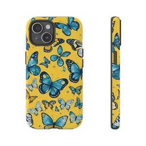 Blue Yellow White Butterfly Phone Case for iPhone, Samsung Galaxy, Google Pixel - Picture 1 of 111