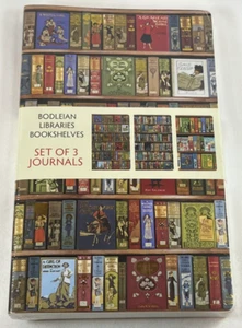 Bodleian Libraries: Bookshelves Foiled Pack of 3 Soft Cover Lined Journals NEW - Picture 1 of 4