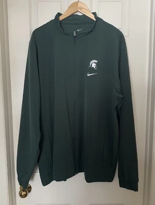 Nike Mens 2XL Michigan State Spartans Full-Zip Athlete Issued PE Warmup Jacket - Image 1 of 4