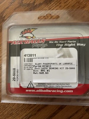 04-12 Honda CRF250R CRF250X Todas las Bolas Kit de Cojinete de Amortiguador Trasero Inferior 413811 WM13I Foto 1 de 2