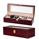 6 Slots Wrist Watch Box Display Case Organizer Jewelry Storage Holder Wooden US