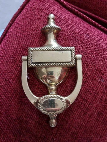 Vintage Brass Urn Door Knocker with Rope Design Cover