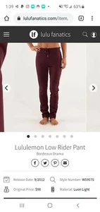 Lululemon - Low Rider Hose - Bordeax Drama - Neu mit Etikett - Gr. 6 - Bild 1 von 11