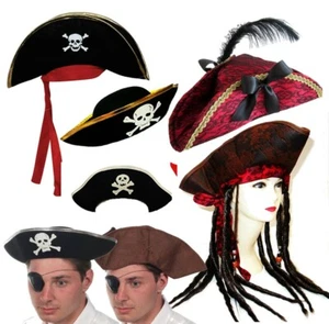Pirate Hats Pirate of Caribbean Fancy Dress Party Hat World Book Day 8 Designs - Picture 1 of 8