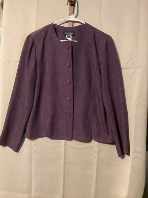 Miss Dorby Women’s 2 Piece Jacket & Skirt SZ 12P Embroidered Purple Classic - Image 1 of 4