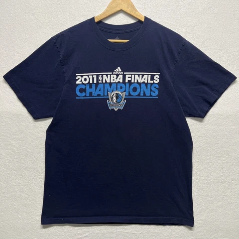 Adidas 2011 Dallas Mavericks Champions Blue NBA Basketball T-Shirt Size XL Cover