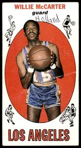 1969-70 TOPPS WILLIE MCCARTER RC LOS ANGELES LAKERS #63A WRITING ON FRT