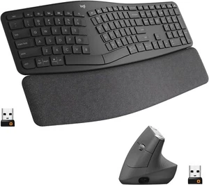 Logitech Ergo K860 Wireless Ergonomic Keyboard and MX Vertical Wireless Mouse - Picture 1 of 4