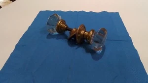 Vintage Clear Glass Door Knob Set Old Hardware Century Home Renovation Parts - Picture 1 of 4