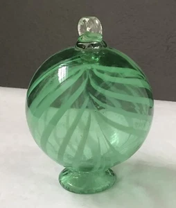 Adorno de Navidad de Vidrio Verde Murano Color Increíble Soplado a Mano Elegante Único - Imagen 1 de 5