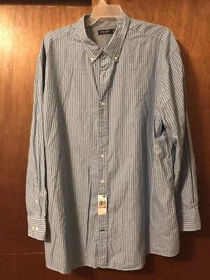 nautica men long sleeve butto front striped short size 3XL - Image 1 of 4
