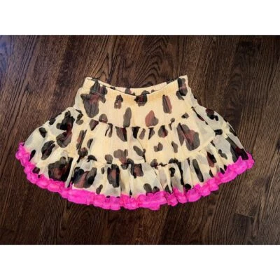Harajuku Mini Girls' Leopard Print Skater Skirt w/ Pink Trim Size 5T - Image 1 of 2