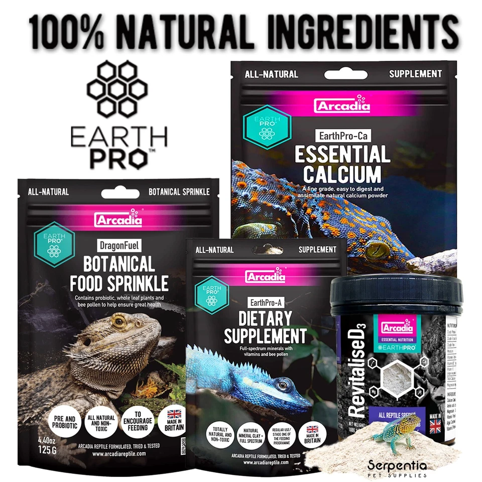 Arcadia EarthPro | Full Range Of Reptile Supplements, Vitamins, Complete Foods