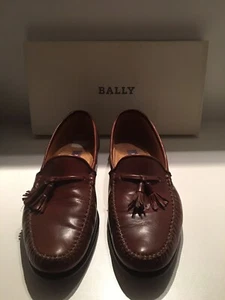 Bally Dark Brown Leather Tassel Loafer’s Mens 9 M. Made in Italy. pre-owned - Picture 1 of 8