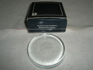 Rowton Crystal round clear glass paper weight London Air Cargo NIB - Picture 1 of 9