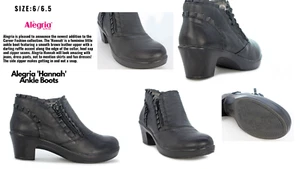 Alegria 'Hannah' schwarze Leder Damen Stiefelette: Größe 36EU/6-6,5US - Bild 1 von 7