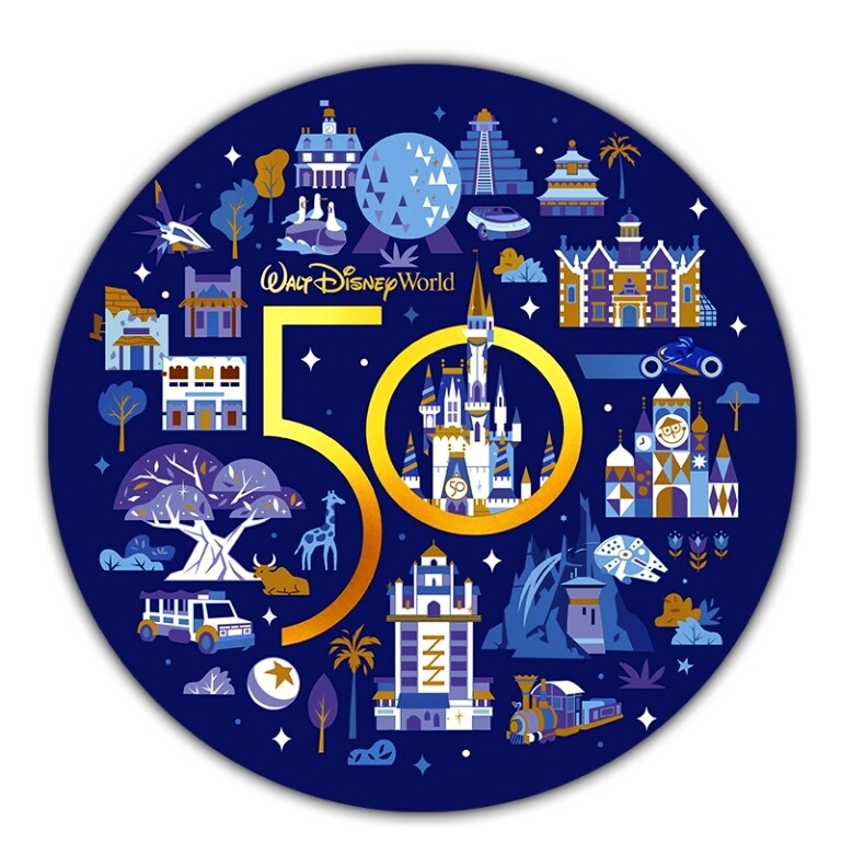 Walt Disney World 50th Anniversary Most Magical Celebration 5 Big Round Magnet Ebay