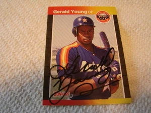 1989 Donruss # 207 Gerald Young Autograph / Signed Card Houston Astros - Picture 1 of 1