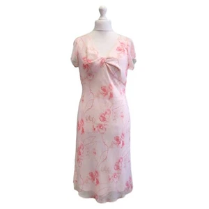 Vintage Bias Cut Dres Precis Petite Dusty Pink Summer Fit & Flare XL 16 Women's - Picture 1 of 5