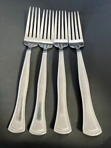 Mikasa Chadwick Bead Dinner Forks Stainless Glossy Silverware/Flatware Set 4