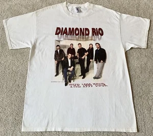 VTG Diamond Rio T-Shirt White Double Sided ’99Tour Habit Forming Country Band XL - Picture 1 of 12