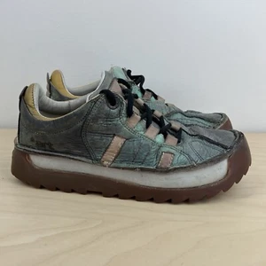 The Art Company Women’s Size 38 (7-7.5) Green Distressed Leather Chunky Shoes - Picture 1 of 10