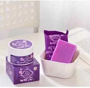 AURA WHITE TARO NIGHT WHITENING BODY CREAM 50g + AGAIN AURA WHITE C & E SOAP NEW - Picture 1 of 8