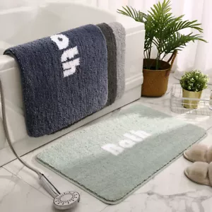 Absorbent Soft Bath Mat Non-Slip BackBathroom Shower Mat Bath Rug - Picture 1 of 35