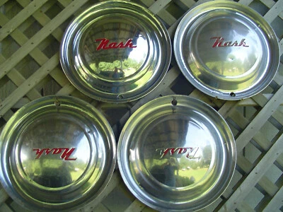 ЧЕТЫРЕ ВИНТАЖНЫХ ЦЕНТРАЛЬНЫХ КОЛПАКА КОЛЕС 1952 1953 1954 1955 NASH RAMBLER - Изображение 1 из 4