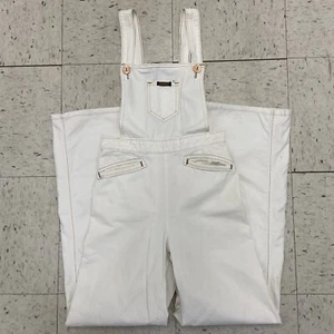 Vintage Landlubber Overalls Pants Wide Leg 1970s Cotton Off White 9 - Picture 1 of 15