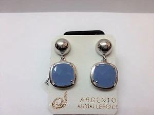 Orecchini Argento 925 con Quarzo Idrotermale Azzurro cod.5238 - Foto 1 di 1